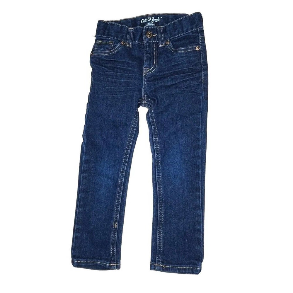 Cat & Jack Girls Toddler Skinny Stretch Blue Jeans Size 3T EUC